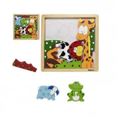 Joc Puzzle Din Lemn Animale foto