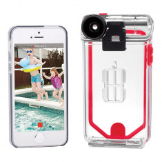 Husa Waterproof Optrix Action Camera + 2 lentile pentru Apple iPhone SE/5s/5, Clear foto