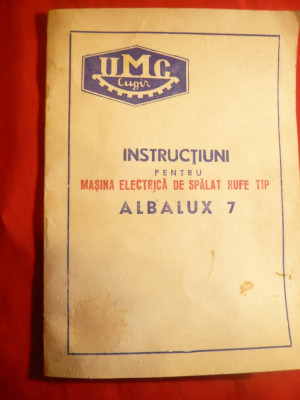 Instructiuni pt. Masina Electrica de Spalat Rufe Alba-Lux 7 , 220 V si 127 V foto