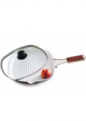 Tigaie grill din ceramica cu capac Grunberg 28 cm foto