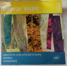 DISC LP RCM: ANATOL VIERU-CONCERTO FOR VIOLIN,CELLO&amp;amp;ORCH/NARRATION/SCREEN (1984) foto