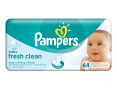 Pampers Servetele Baby Fresh Aloe Alb Verde 64 Bucati foto