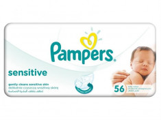 Pampers Servetele Sensitive Alb, 56 Bucati foto