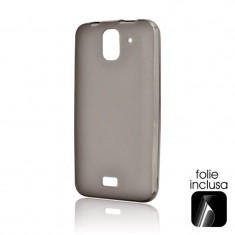 Husa Protectie Spate Lemontti Silicon Negru (folie inclusa) pentru Huawei Ascend Y360/Y3 foto