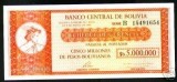 Bnk bn Bolivia 5000000 pesos bolivianos 1985 vf