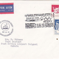 bnk fil Plic ocazional JO iarna Calgary 1988 zbor Bucuresti Calgary