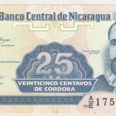 bnk bn Nicaragua 25 centavos 1991 unc