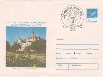bnk fil Intreg postal Brasov 1990 stampila ocazionala foto