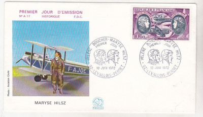 bnk fil Franta 1972 FDC - aerofilatelie - Maryse Hilsz foto