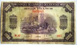 02. WWII AFRICA OCCIDENTALA ADMINISTRATIE FRANCEZA 1000 FRANCS FRANCI 1942 RARA