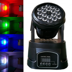 LICHIDARE STOC! MOVING HEAD CU 18 LEDURI SMD,LUMINA DISCO INTELIGENTA,SIGILAT. foto