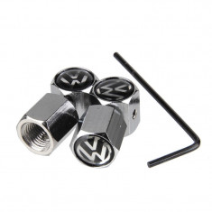 Set capacele ventil inox cu antifurt Volkswagen passat golf polo foto