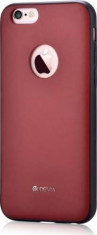 Husa Protectie Spate Devia Original Leather Red (piele naturala si margini flexibile) pentru Apple IPhone 6 Plus foto