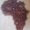 Sculptura in lemn harta Africii 32x27 cm. Grosimea 1 cm