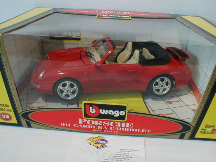 Macheta Porsche 911 Carrera - 1989 - Burago scara 1:18