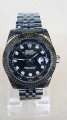 Ceas barbatesc Rolex Oyster negru NOU elegant metalic foto