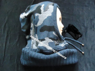 CAPISON 2 in1 BARBATI CACIULA GULER TRICOT CAMUFLAJ COMANDO GRI PETROL DENIM BBC foto