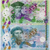 Bancnota Portugalia 50 - 1.000 Escudos 2017 - set x4 probe polimer - SUPERBE