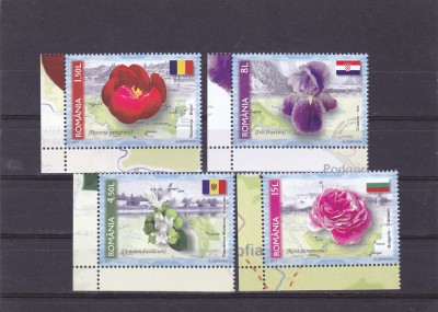 FLORI;ORHIDEE,TRANDAFIR,PAEONIA,IRIS,SERIE COMPLETA 2017, MNH,ROMANIA. foto