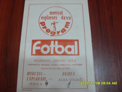 program Muresul E. Deva - Unirea Alba I. foto