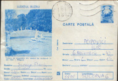 Romania - Intreg postal CP circulat,1983-Tabara de sculptura in aer liber Magura foto