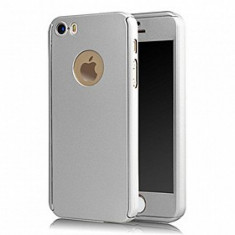 Husa fata-spate pentru iPhone 5 cu folie de protectie GRATIS- SILVER foto