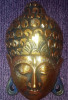 Masca lemn Thailanda 25x17 cm poleita cu foita de aur