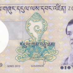 Bancnota Bhutan 10 Ngultrum 2013 - P29r UNC ( replacement - serie Z )