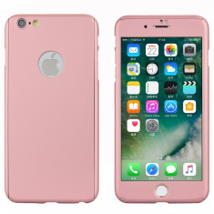 Husa fata-spate pentru iPhone 5 cu folie de protectie GRATIS- ROSE GOLD foto