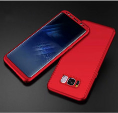 Samsung S8 Plus Husa Plastic Red, Rosie 360 Fata + Spate + Folie Silicon foto