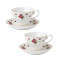 Set 2 cesti cu farfurii ceai/cafea New Country Roses White