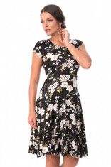 X531-1122 Rochie clos scurta, cu model floral foto