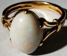 17. Inel aur 14 carate 4,3 grame cu opal mare 14x10 mm foto