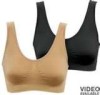Bustiera Sutien Genie Bra cu Burete Push Up: Ridica Sanii &amp; Sustine Coloana. Confortabil, fara Cusaturi. Bej/Alb/Negru. M, L, XL
