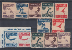 ROMANIA 1946 LP 199 SI LP 200 OSP SPORT SI P. A. SERII MNH foto