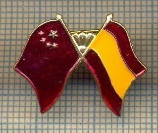 ZET 1219 INSIGNA -DRAPELE TARI PRIETENE - CHINA-SPANIA foto