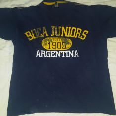 Tricou vintage SH Boca Juniors Argentina, bumbac, marimea S, bleumarin