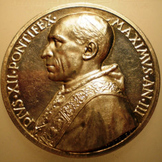 5.613 ITALIA VATICAN MEDALIE PAPA PIUS XII 1941 AN III ARGINT 38,2g MISTRUZZI