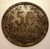 A.212 GERMANIA WWI KRIEGSGELD STADT ISERLOHN 50 PFENNIG 1917 23mm