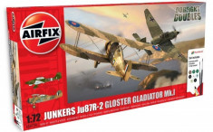 Kit Constructie Airfix Set Junkers Ju87r-2 Si Gloster Gladiator foto