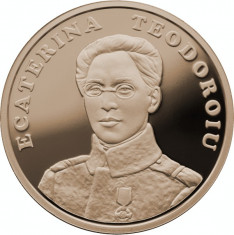 50 Bani 2017 PROOF - 100 de ani Ecaterina Teodoroiu Prima Femeie Ofiter foto