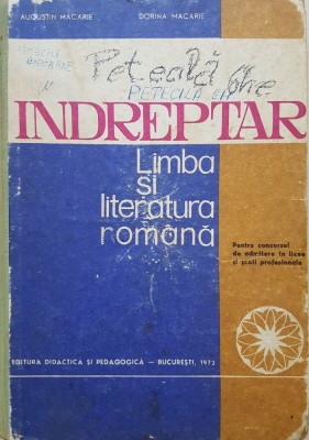 INDREPTAR LIMBA SI LITERATURA ROMANA PENTRU CONCURSUL DE ADMITERE LICEE Macarie foto