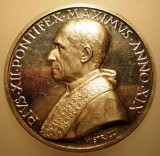 5.633 ITALIA VATICAN MEDALIE PAPA PIUS XII 1957 AN XIX ARGINT 35,2g MISTRUZZI