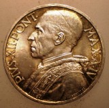 A.174 VATICAN PAPA PIUS XII 5 LIRE 1942 XF/AUNC ARGINT 4000ex., Europa