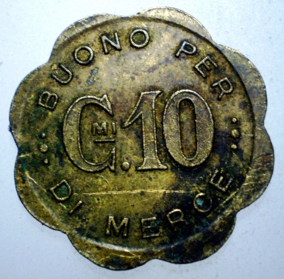 F.154 JETON CONEGLIANO ALLEANZA COOPERATIVA CONEGLIANESE 10 DI MERCE 22mm foto