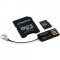 Card Kingston Micro SDHC 32GB class 10 + Adaptor SD + USB card reader MBLY10G2/32GB