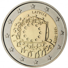 REDUCERE - Drapelul UE - Letonia moneda comemorativa 2 euro 2015 - UNC foto