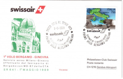 ITALIA 1989, Aviatie, Swissair, Bergamo-Geneva foto