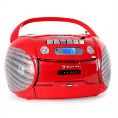 Auna boom-ul Heart Radio portabil USB CD Recorder MP3 ro?u foto