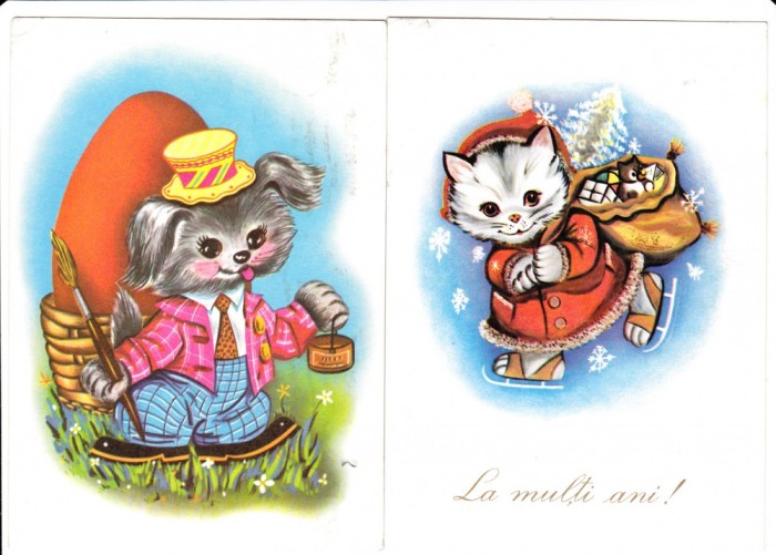 FELICITARE CARTE POSTALA , 2 BUC - 5
